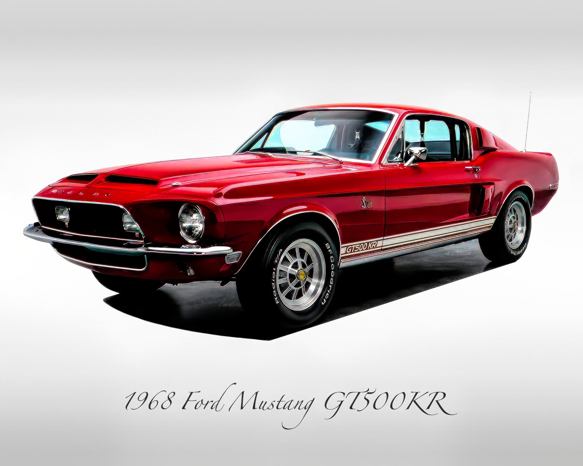 Classic Cars - 1968 Ford Mustang GT500KR Candy Apple Red - Muscle