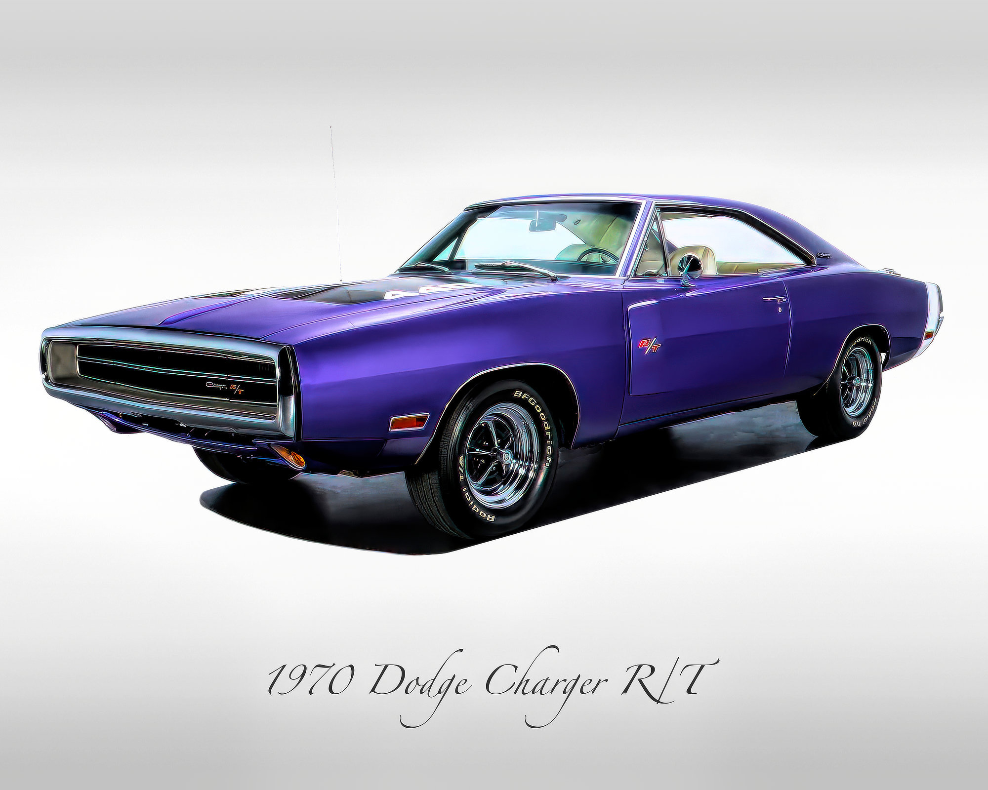 Classic Cars - 1970 Dodge Charger R/T - Plum Crazy Purple - Muscle