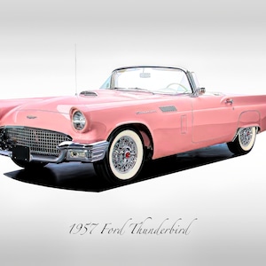 Classic Cars - 1957 Ford Thunderbird in Dusk Rose - Print