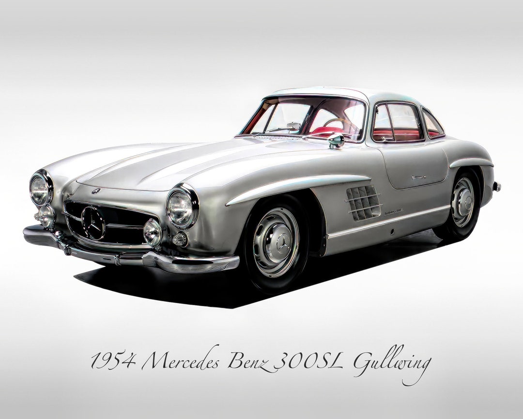 Classic Cars - 1954 Mercedes Benz 300 SL Gullwing - Print - Etsy