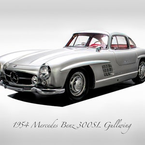 Classic Cars - 1954 Mercedes Benz 300 SL Gullwing - Print