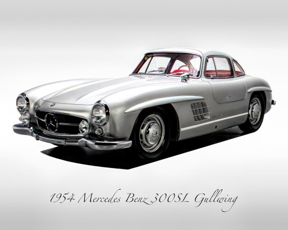 Classic Cars - 1954 Mercedes Benz 300 SL Gullwing - Print - Etsy