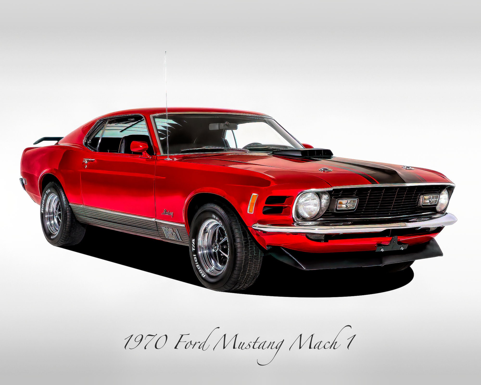 Classic Cars 1970 Ford Mustang Mach 1 Candy Apple Red Muscle Car Print -  Etsy