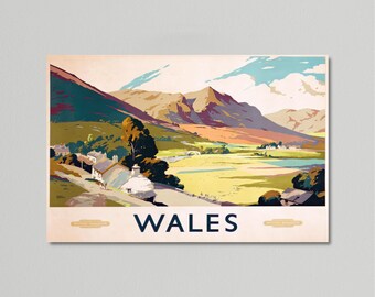 Vintage Travel Poster - Wales on British Railways, 1946 by Frank Sherwin