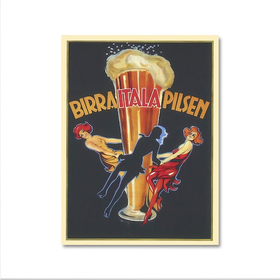 Vintage Beer Poster, Birra Itala Pilsen by Leonetto Cappiello - Etsy