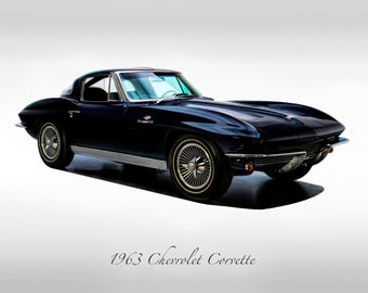 Classic Cars - 1963 Chevrolet Corvette - Dark Blue - Muscle Car