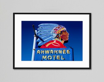 Awahnee Motel, Colorado, Mid Century Vintage Neon Sign Print