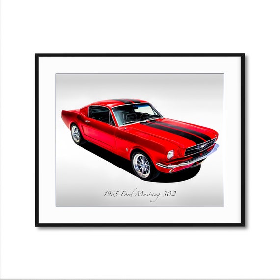Poster Ford Mustang Muscle Car Classique - Impression Sur Toile C22 - Décoration Murale Neuf