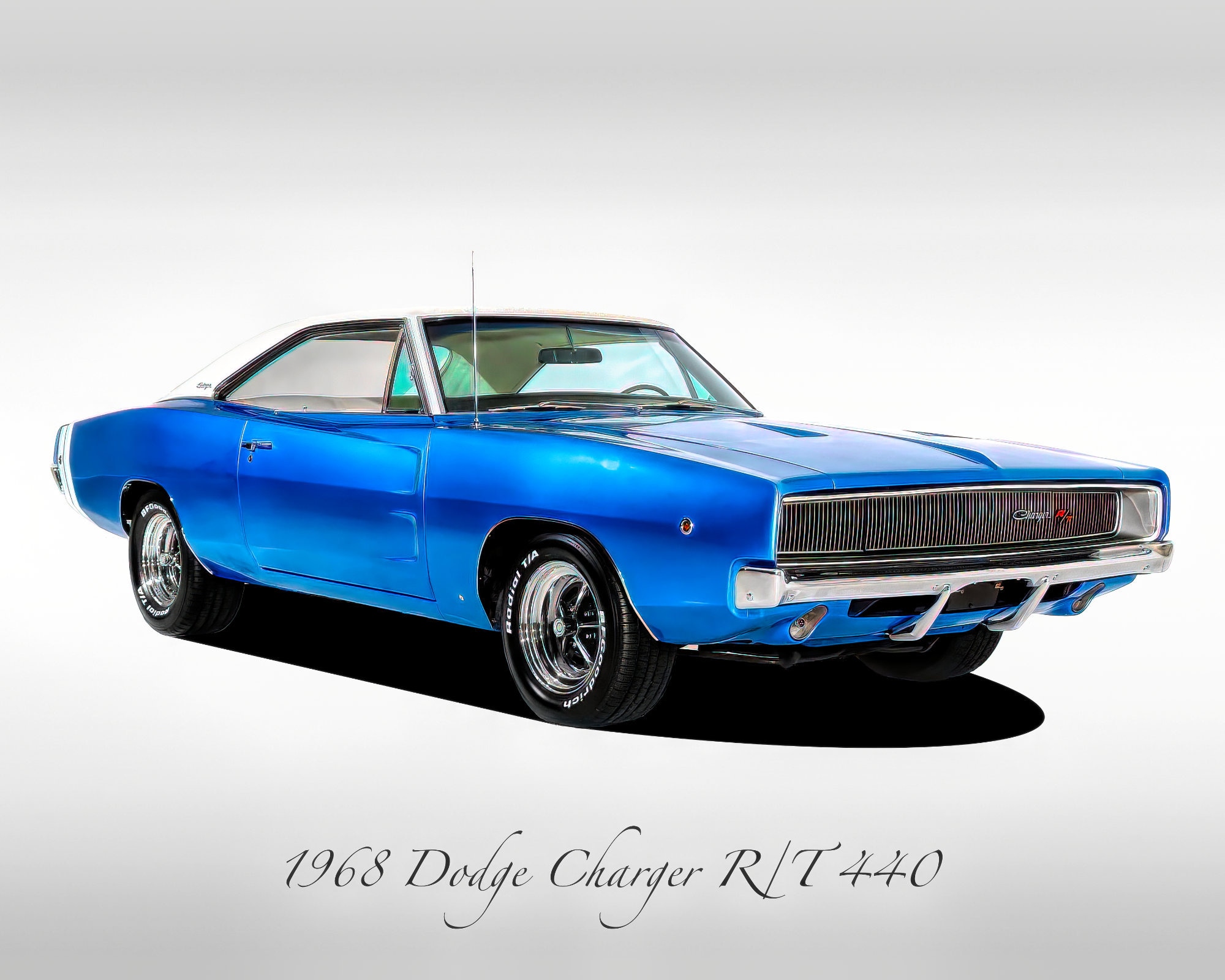 Classic Cars 1968 Dodge Charger R T 440 Blue Muscle Car Print Etsy UK