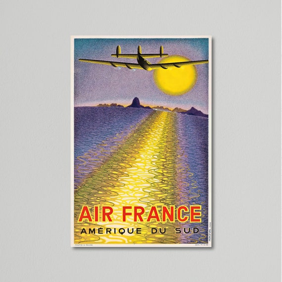 Vintage Travel Poster - Air France South America (amerique Du Sud