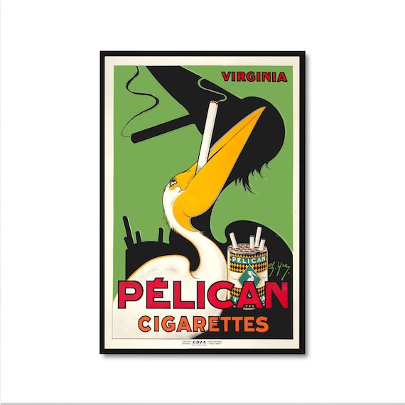 Vintage Advertising Poster - Pelican Cigarettes - Etsy