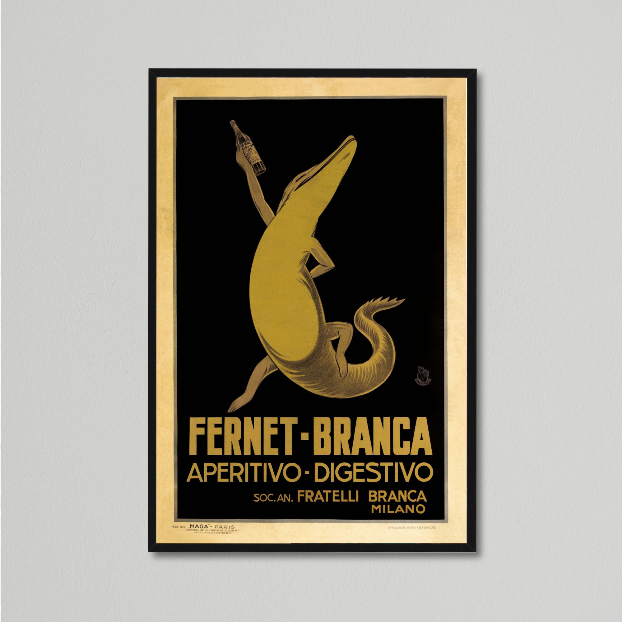 Vintage Art Deco Food & Drink Poster Fernet-Branca - Etsy