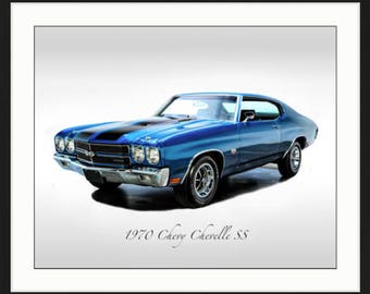Classic Cars - 1970 Chevy Chevelle SS - Muscle Car - Print - Etsy 日本