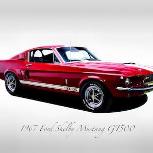 Classic Cars - 1967 Ford Mustang Shelby GT500 - Candy Apple Red - Muscle Car