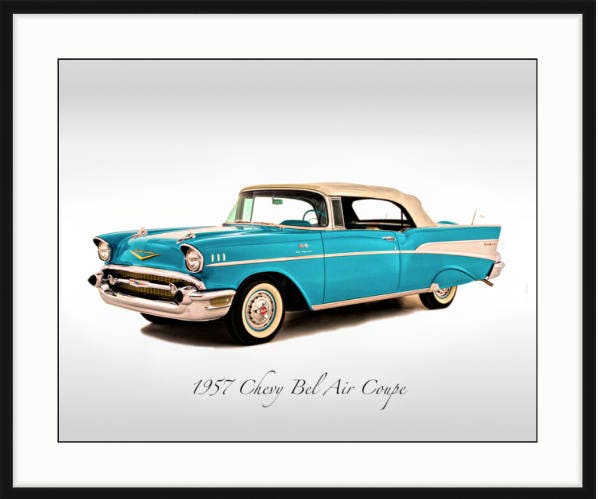 Classic Cars - 1957 Chevy Bel Air - Print - Etsy 日本