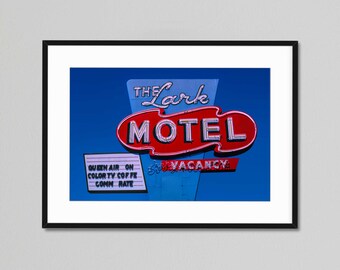 The Lark Mote, California,l Mid Century Neon Sign Print