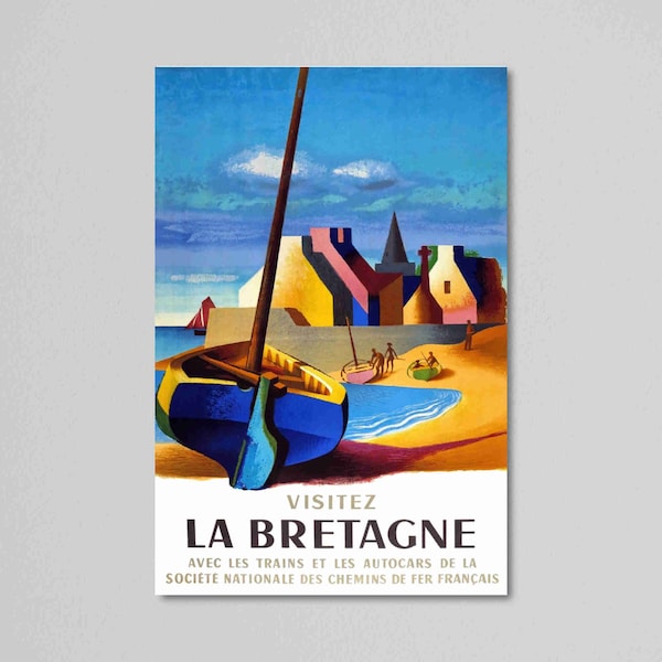 Vintage Travel Poster - Visit La Bretagne - France - 1950