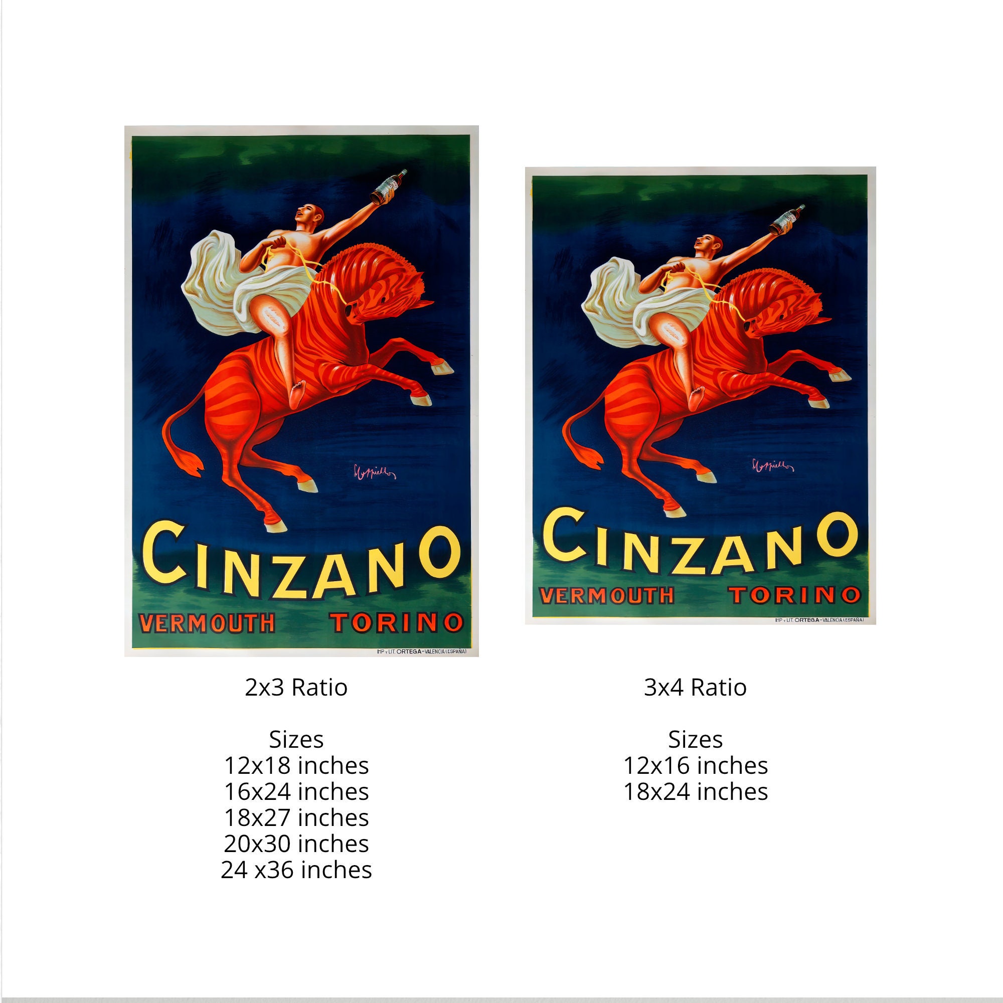Cinzano Red Zebra Vintage Food & Drink Poster by Leonetto