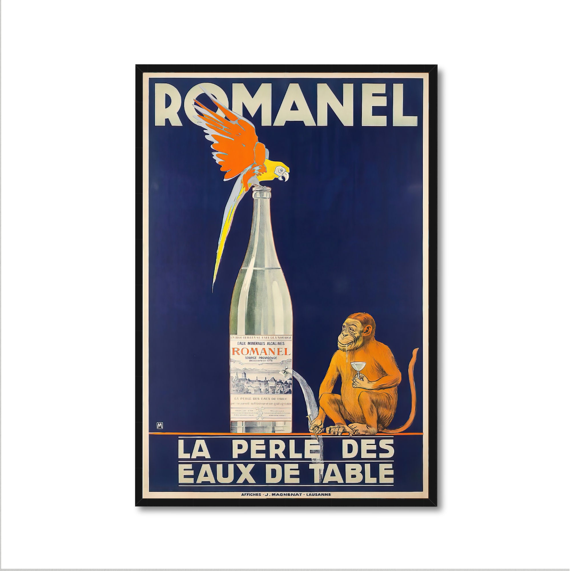 Vintage Drink Poster, Romanel - the Pearl of Table Water, 1915 - Etsy