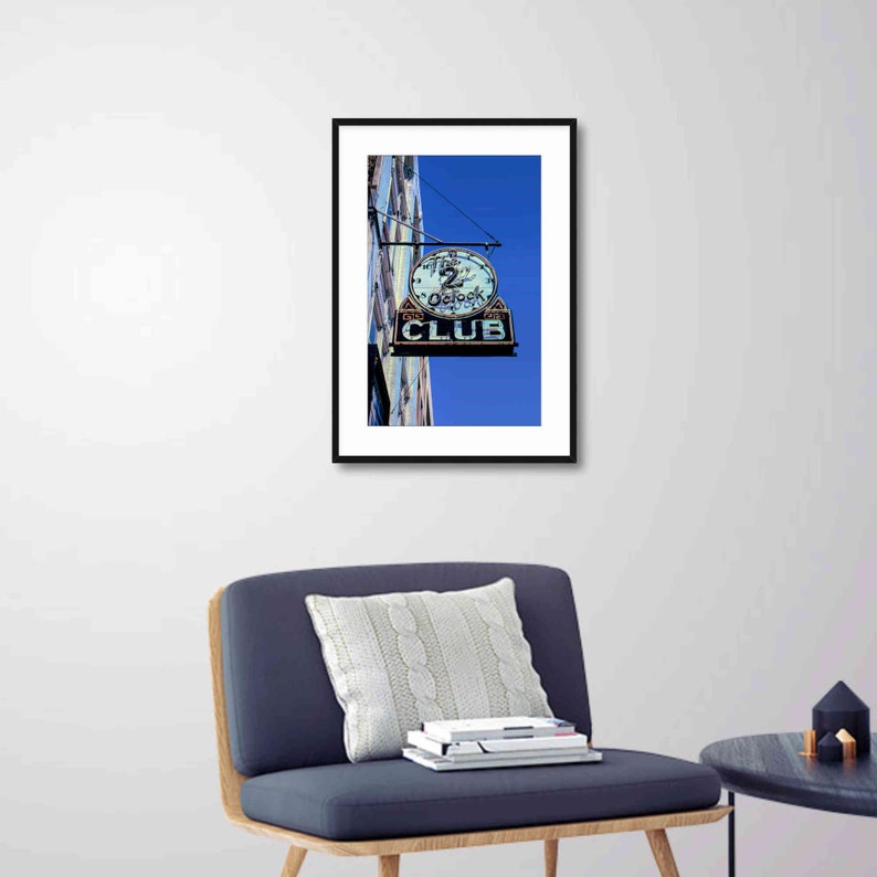 2 O'clock Club Vintage Neon Bar Sign Print, Baltimore, Maryland Etsy