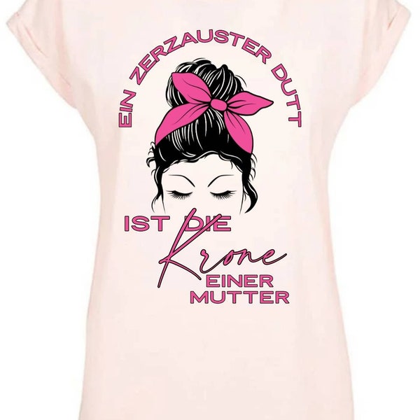 Sommershirt - messy bun Mama - zart rosa