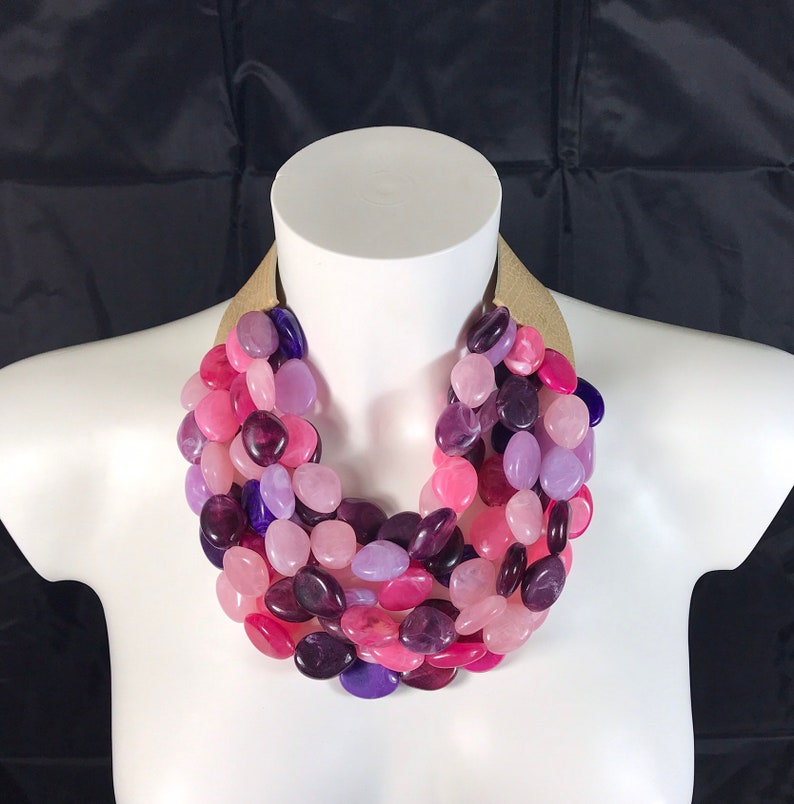 sturdy necklace colorful necklace gift for her Purple necklace choker necklace fuchsia necklace magenta choker pink necklace