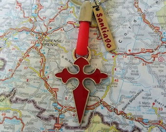 Cross of Santiago Key Ring / St James / Camino de Santiago / Compostela / The Way / Spain / Chile / Pilgrim / Gift