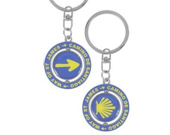 Key Chain / Camino de Santiago / Spins / 2 Sides / Arrow / Star / Pilgrim / Camino / St James / Santiago / Way of St James