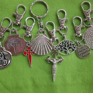 Caminho de Santiago / Caminhante / Amuletos de mochila / Puxadores de zíper / Clip On / Chaveiro / Peregrino / St James
