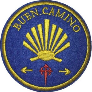 Buen Camino Patch / Scallop Shell /Camino de Santiago / Backpack / Pilgrim / St James Way / Arrow / Cross