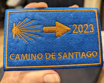 Écusson Camino de Santiago 2023 / Compostelle / Pèlerin / Sac à dos / Saint-Jacques / Chemin / Francés / Portugués / Cadeau / Primitivo / Camino Norte