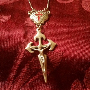 Crucifix of Santiago / St James / Camino de Santiago / Sterling Silver Chain