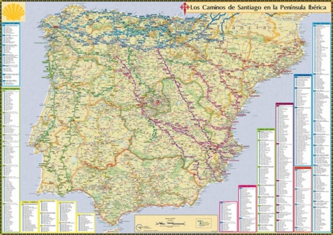 Etsy　the　Map　the　Peninsula　Australia　on　of　Santiago　De　Caminos　Iberian