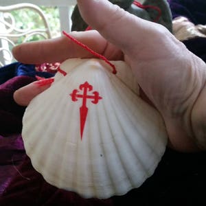 Camino de Santiago Sint-jakobsschelp / pelgrim / rugzak / Jacobus / Doop / Eerste communie / Concha / Vieira