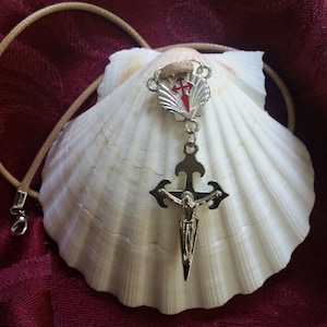 Camino de Santiago Scallop Shell with Cross of Saint James