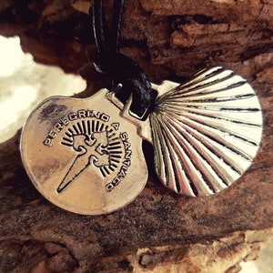Four Sided Scallop Shell Necklace / Pilgrim Identification / Relief Of Santiago / St James / Camino de Santiago / Camino
