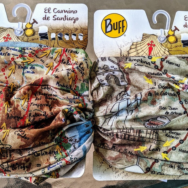 Original Buff Camino de Santiago / Camino maps / Geographical / Pilgrim / St James / Gaiter / Head Covering