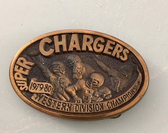 Super Chargers con fibbia per cintura vintage 1979 80 Campioni della Western Division NFL