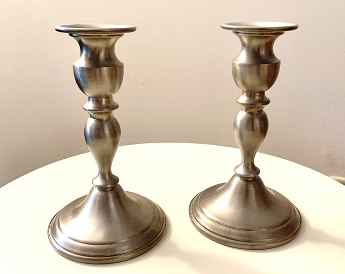 Vintage Pewter Candle Stick Holders Set of 2 WEB Pewter Weighted Etsy