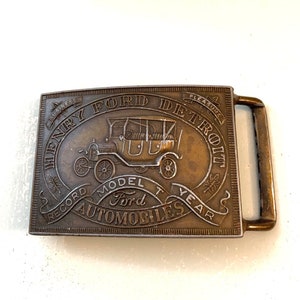 Vintage Model T Ford Belt Buckle Henry Ford T Automobile Detroit