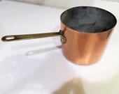 Vintage Copper Pot with Brass Handle and Tin Lined