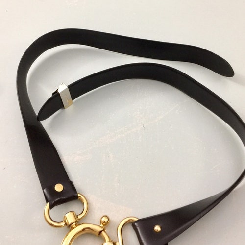 St John Black Leather Belt Gold Decorative Front Piece Made in shops Italy Size 34 Haute Couture Belt