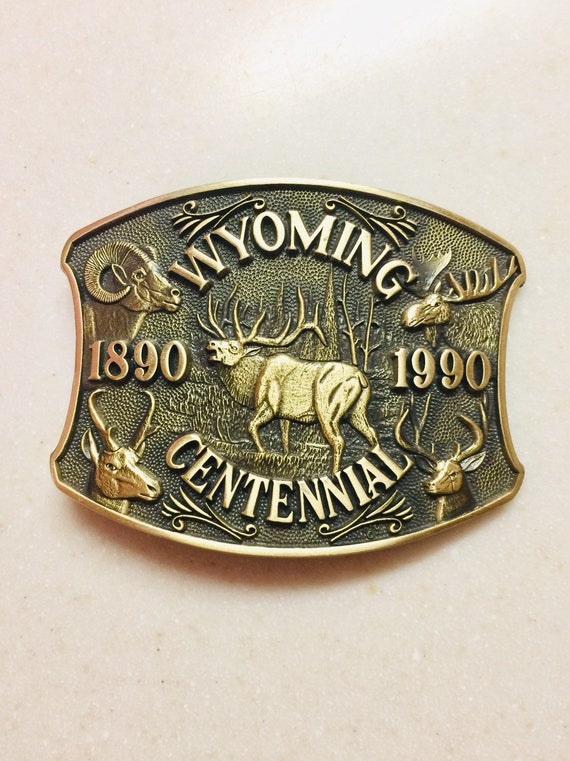 Vintage Wyoming Belt Buckle Centennial Statehood 1990 | Etsy
