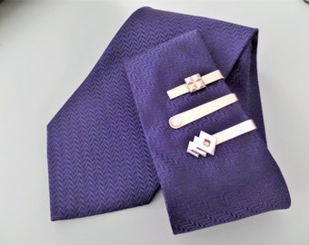 Retro Swank Trio Classic Tie Clips two by SWANK vintage