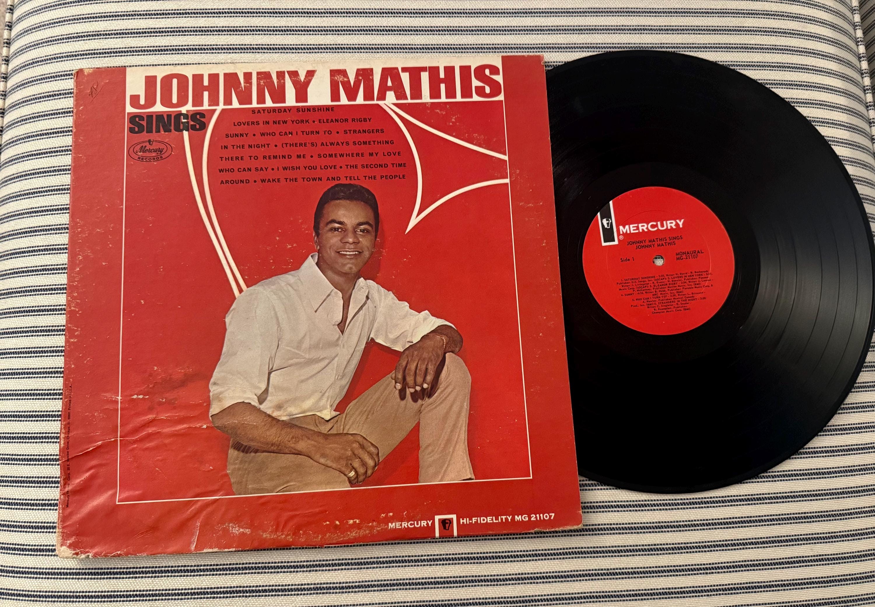 ジョニーマティス　Gold Johnny Mathis Sings 1967 Vinyl LP Album Mercury Records MG 21107