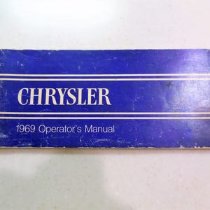 1969 Chrysler Operator&#39;s Manual Car Booklet Vintage Automobile Booklet