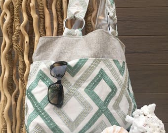 Hand made embroidered shoulder bag