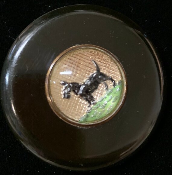 Vintage Bakelite Reverse Carved Glass Intaglio Sco