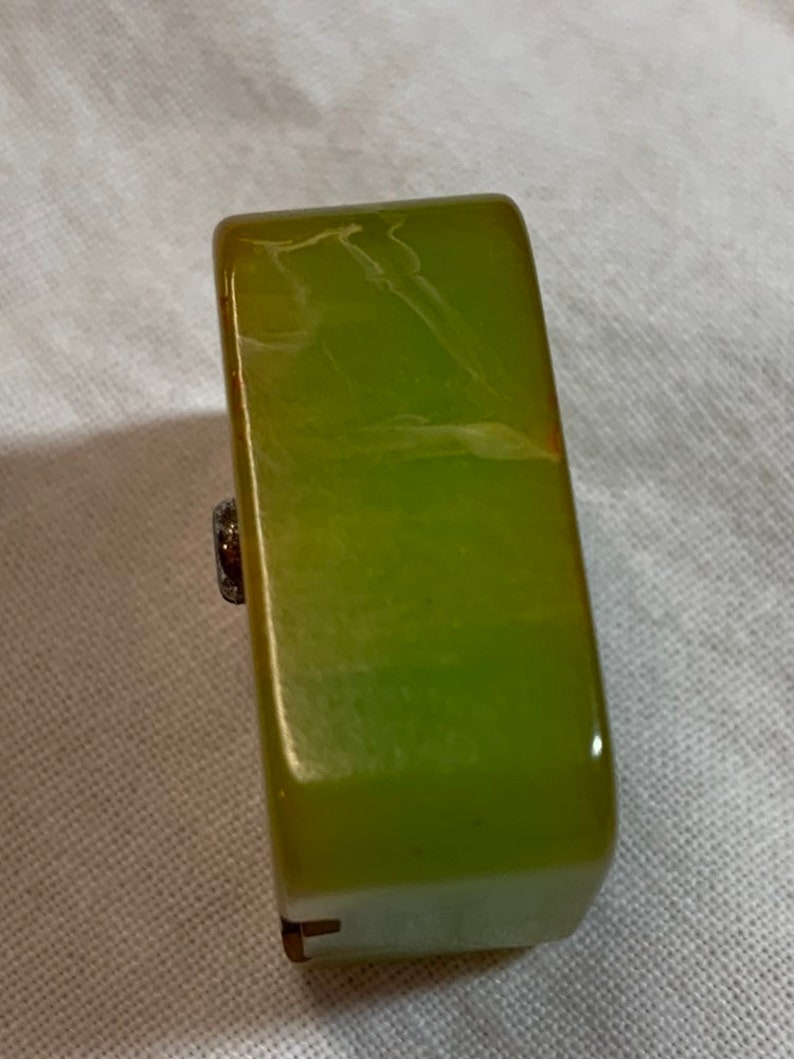 Vintage Green swirl Catalin Bakelite Pencil Sharpener