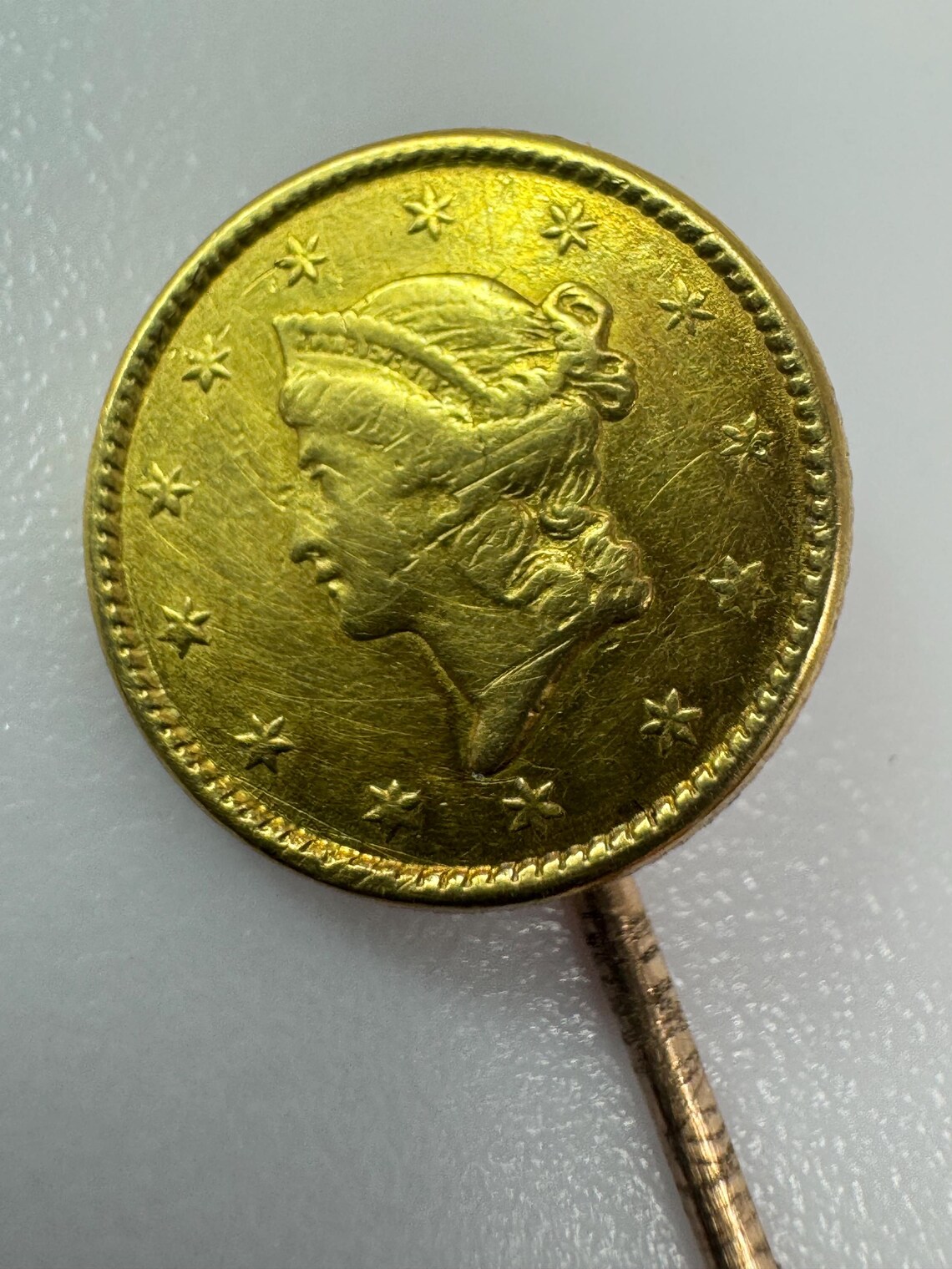 Coin Stick Antique 1851 One Dollar Gold Coin Stick Pin - Etsy